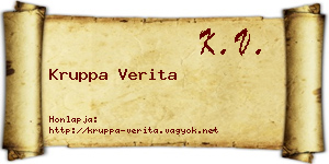 Kruppa Verita névjegykártya